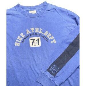Vintage Nike Athletic Department Long Sleeve T Shirt Vtg Y2K Blue Men’s Sz Large